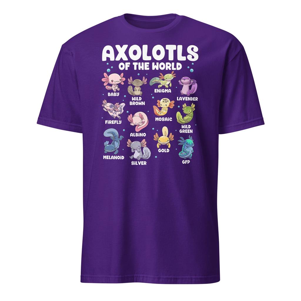 Axolotl Shirt Kawaii Axolotls Of The World T-Shirt Size S-3XL Gift Tee