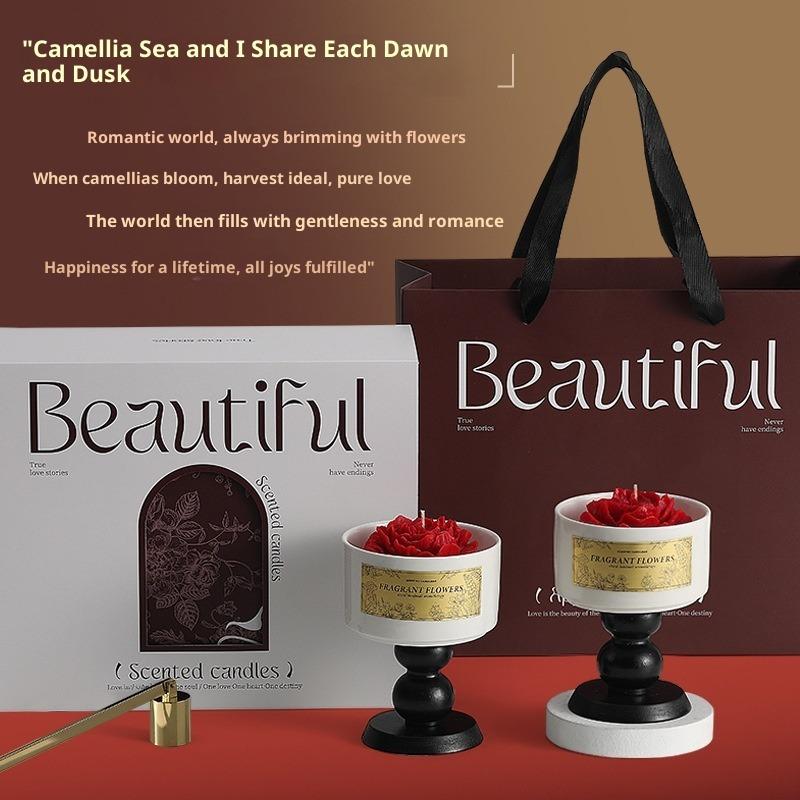 Camellia Scented Candle Premium Sense Bedroom Lasting Fragrance Ornament