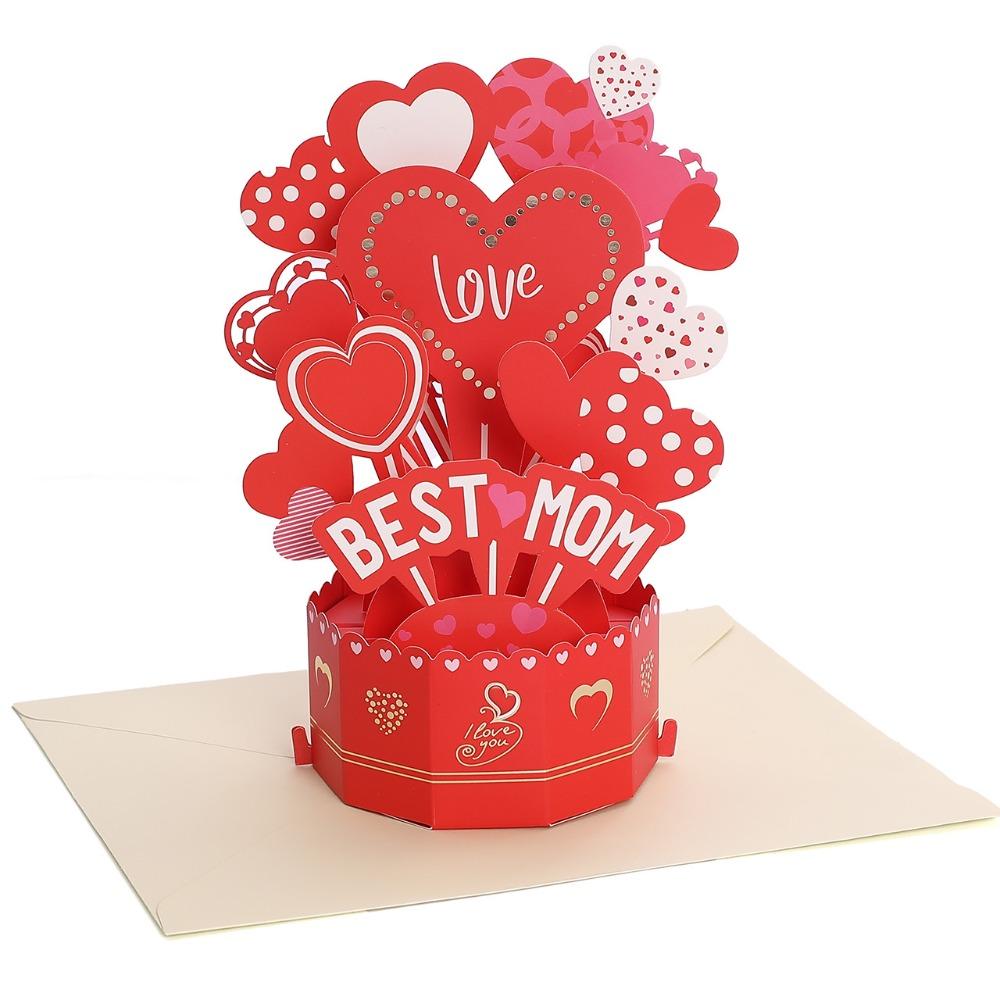 

Blessing 3D Award Cup Greeting Cards with Envelope Stereo Love Postcard Festival Decoration Style B