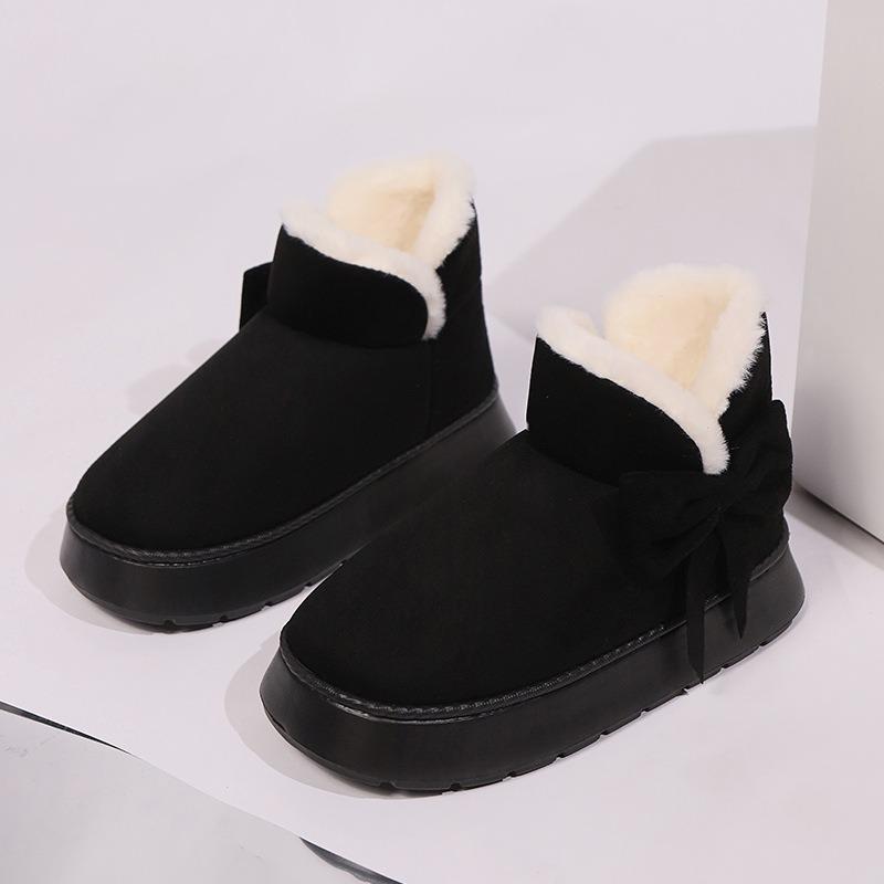 New Cotton Slippers: Fashionable Autumn/Winter Cotton Slippers for Men and Women with Bow Detail Indoor/Outdoor Oversized Warm Shoes
