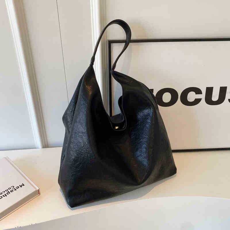 Retro Mailard Commuting Large-capacity Bag Women s Korean New Style Work Single-shoulder Tote чёрный