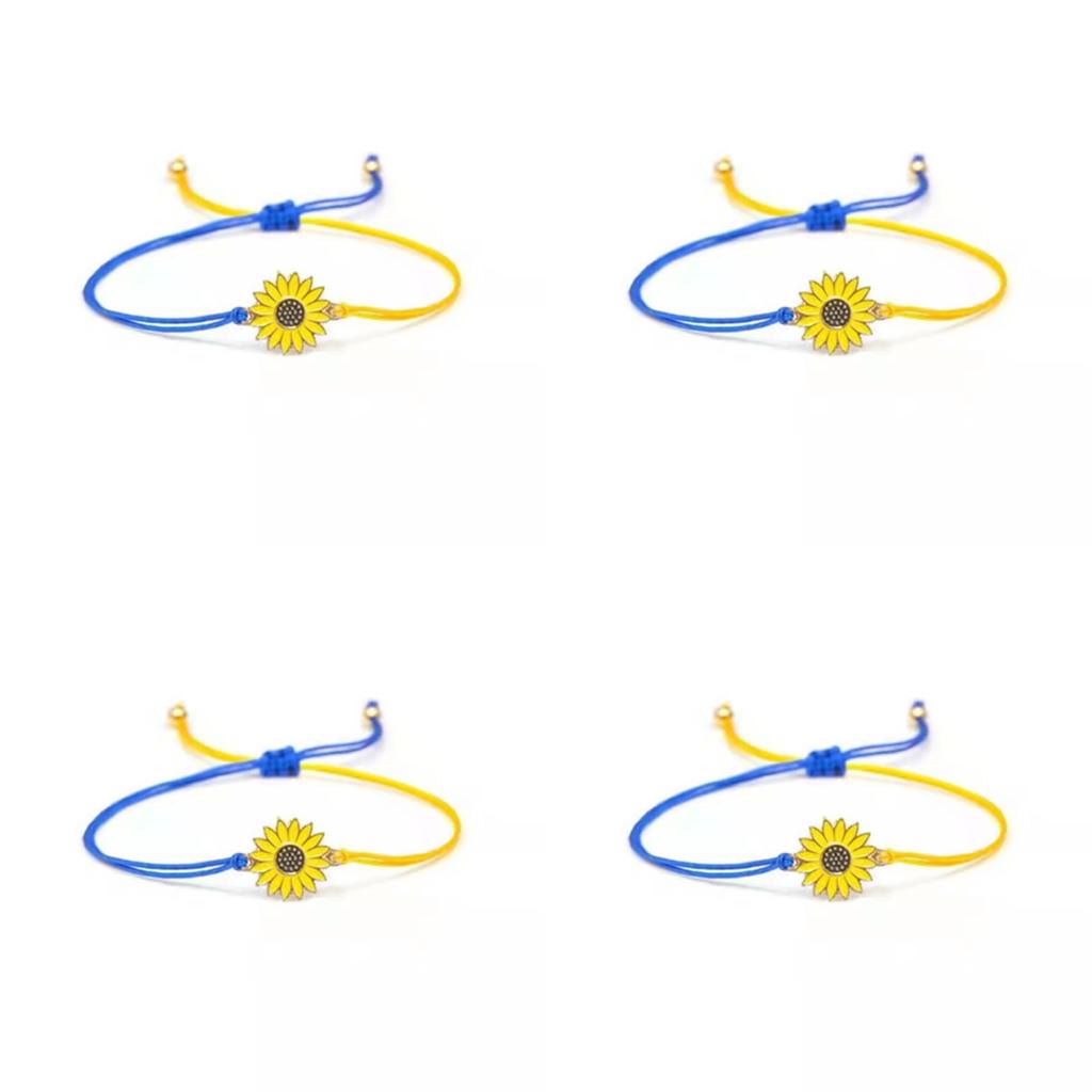 Charm Yellow Blue Ukraine Bracelets For Women Men Handmade Ukrainian Flag Color Woven String Bracelet New Design Couple Jewelry