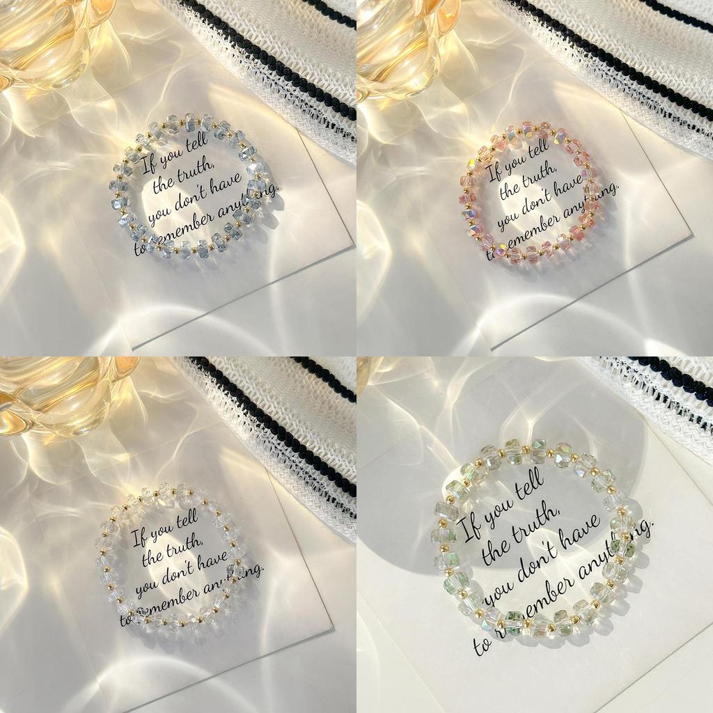 Natural Crystal Bracelet With Geometric Design For Women And Girls Summer