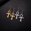 Lucktune Vintage Ankh Rune Cross Drop Stainless Steel Earrings for Women Key of Life ,Egypt Nile Key Earrings Jewelry Gifts New