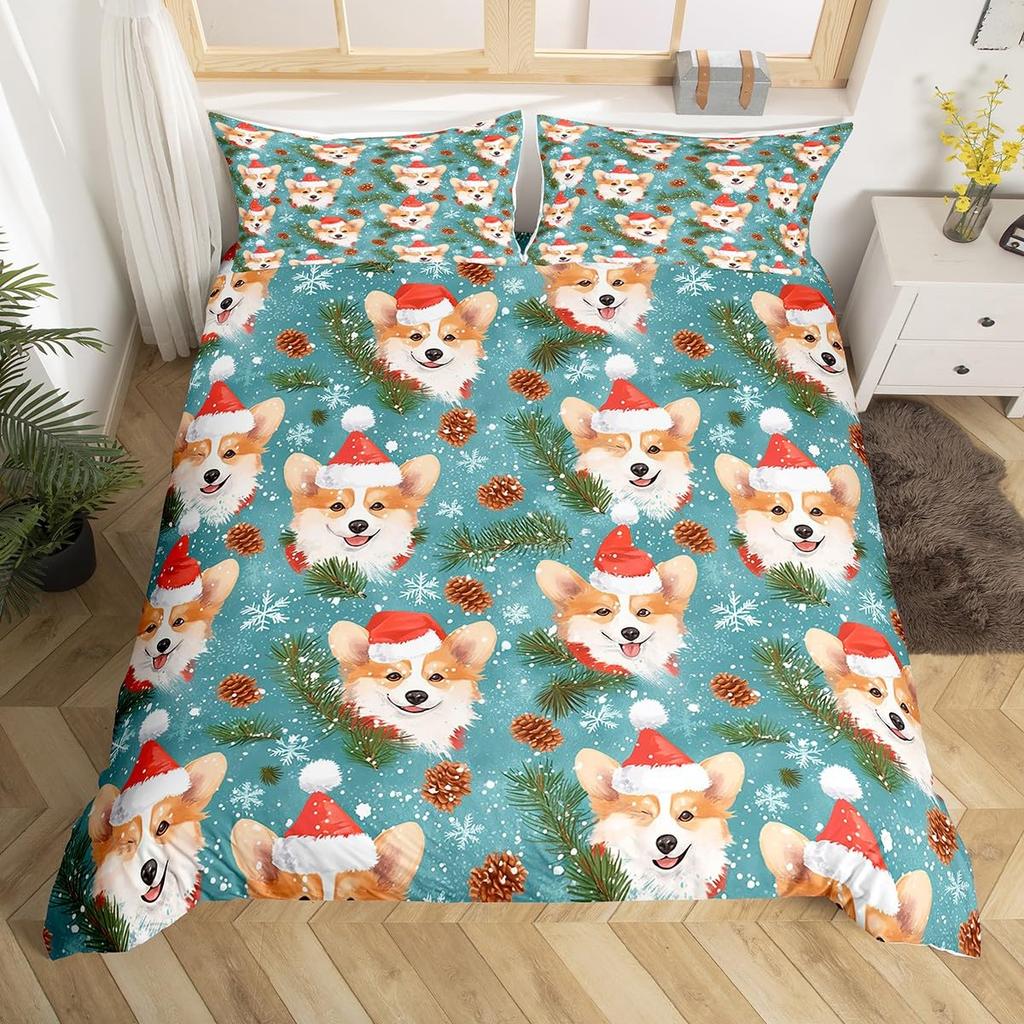 Christmas Duvet Cover Boys Girls Twin Queen Christmas Tree And Snowman Bedding Set Ultra Soft Winter Snowflake Comforter Cover