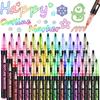 Double Line Outline Markers,Squiggles Shimmer Markers Set,Self Outline Metallic Glitter Marker Pens for Christmas,Art,Drawing