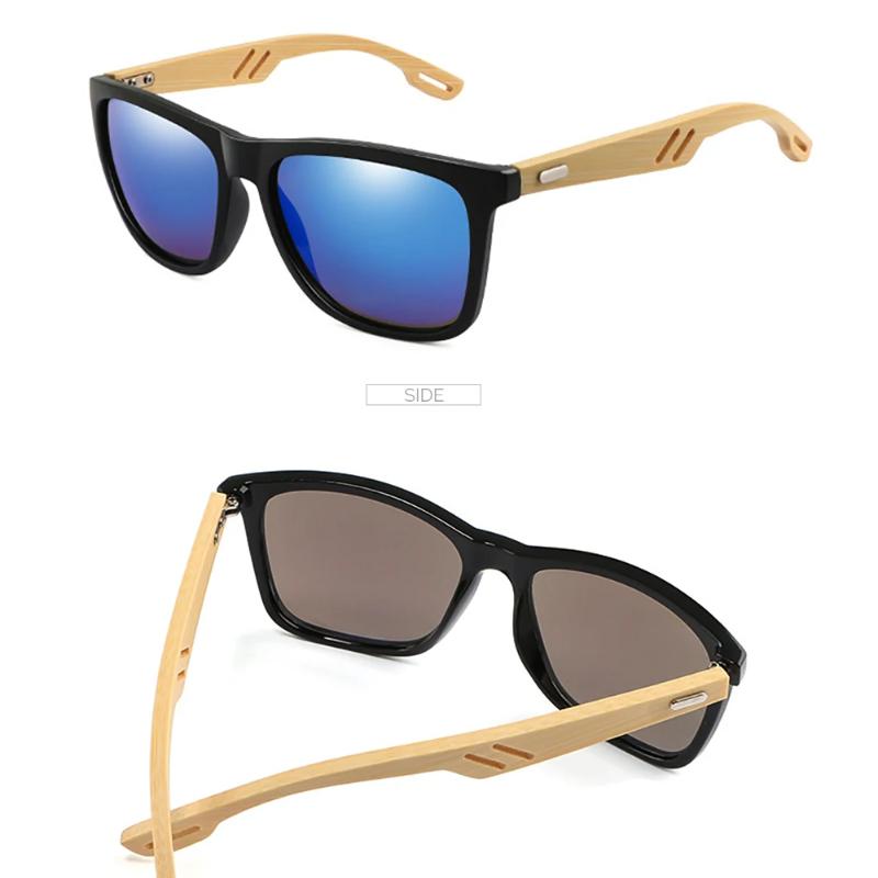 Fashion Bamboo Wood Vintage Square Sunglasses Men Women Luxury Brand Designer Sun Glasses Wooden Driving Fishing Eyewear