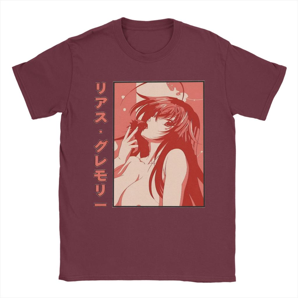 Rias Gremory Köstliche Erdbeere High School DxD T-Shirt Herren Baumwolle Oberteile Shirts Retro Rundhals Kurzarm