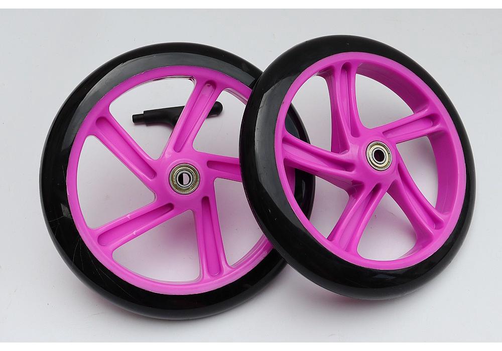 7-8 Inch PU Rubber Universal Silent Wheels for Scooters, Shopping Carts, and Wheelchairs