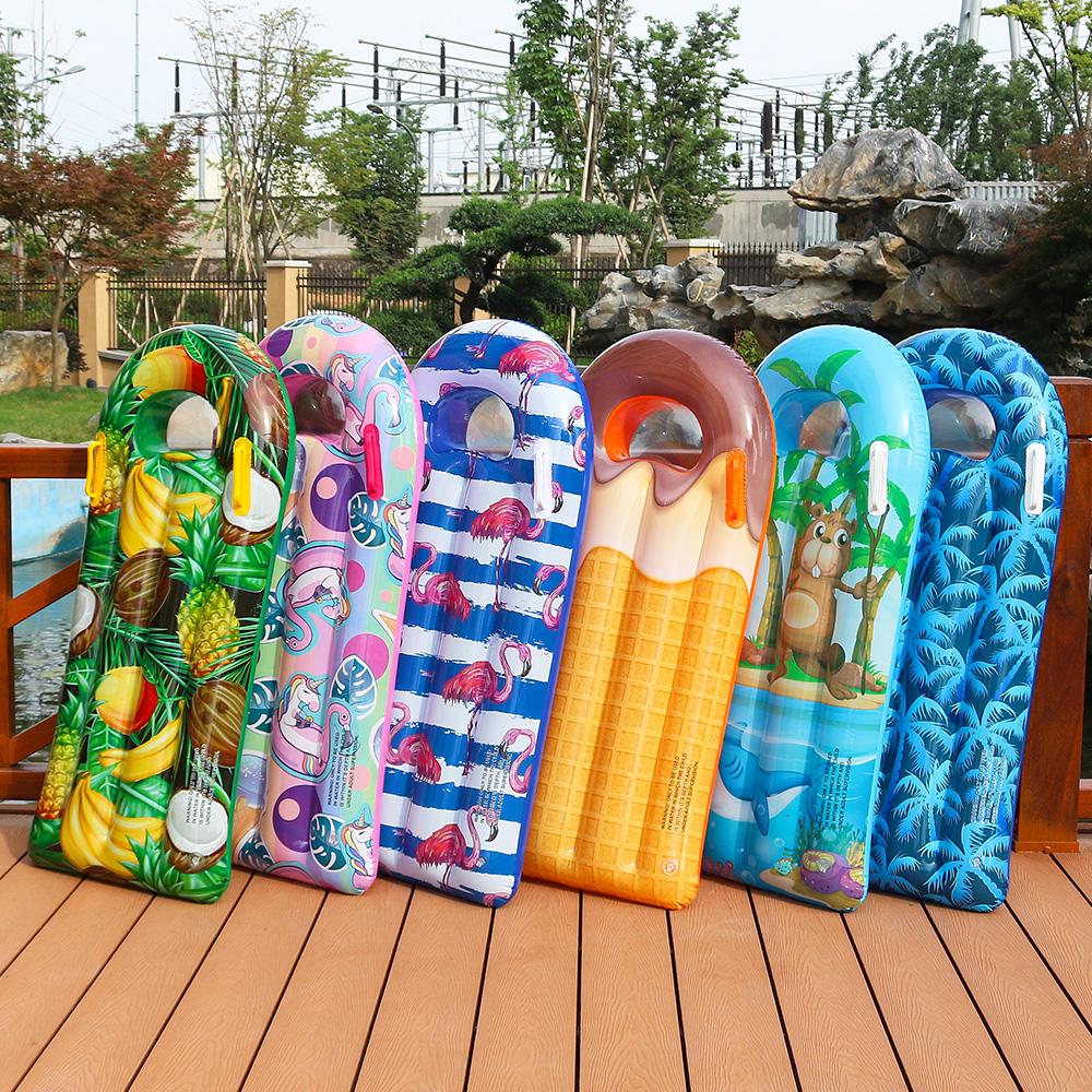 Inflatable Children Floating Row Swimming Pool Floating Air Bed Kids Outdoor Play Swimming Air Mattress with Handle For Kids