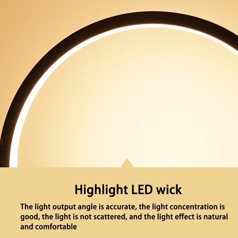 LED Table Lamp for Bedroom Round Acrylic Desk Lamp for Living Room Black/Wh