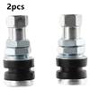 2pcs Car Tire Valve Short Stems Car Tubeless Vacuum Tire Valve Stems Dust Silver Auto Replacement Part Valve Stems 1