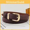 Vintage Pu Damen Gürtel mit Goldlegierung Schnalle für Lässigen Arbeits- und Alltagsstil