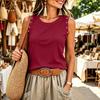 Women Sleeveless Tank Top Round Neck Star Print Casual Summer Vest Lightweight Soft Fabric Comfortable Fit