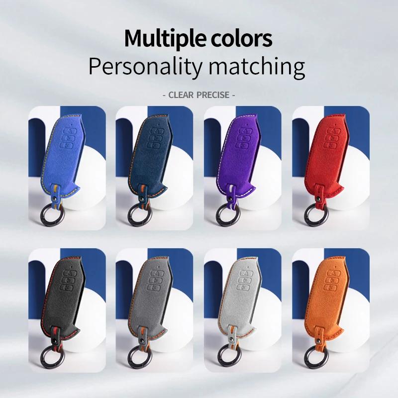 Interior Mouldings For Kia Niro Hybrid Sportage K5 Sorento MQ4 Ev6 Seltos Alcantara 7 Button Car Key Case Keychain Accessories 2
