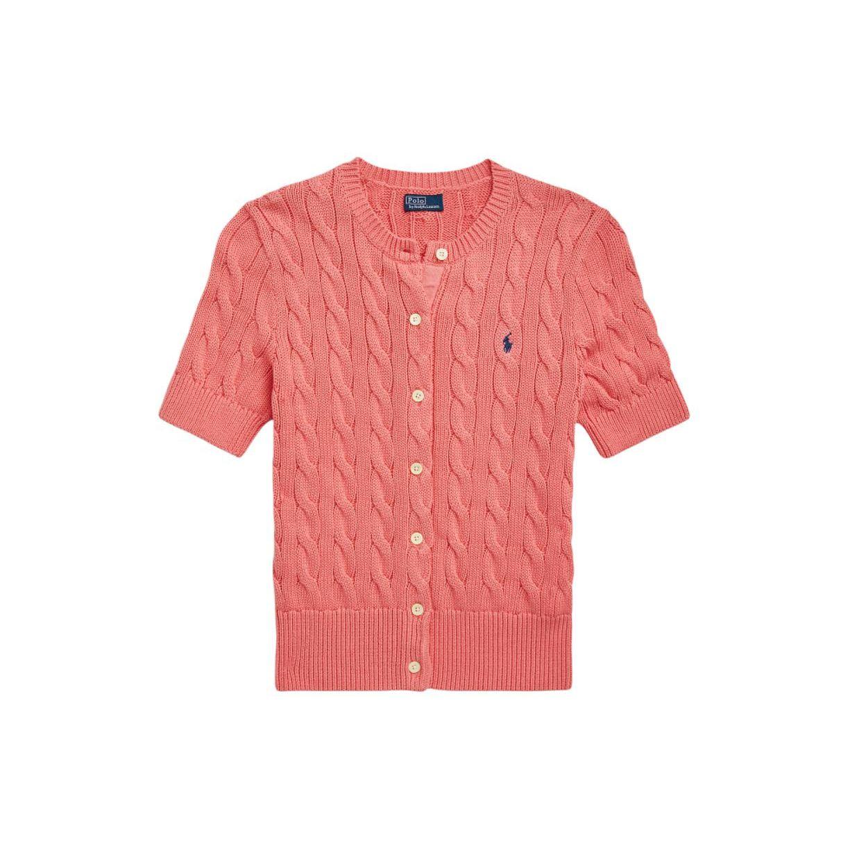 

Polo Ralph Lauren SS24 Однотонный Вязаный Кабельным Узором С Вышивкой Логотипа Приталенный Свитер с Коротким Рукавом Женский Топы Розовый WMPOSWENDW20261-670 XS