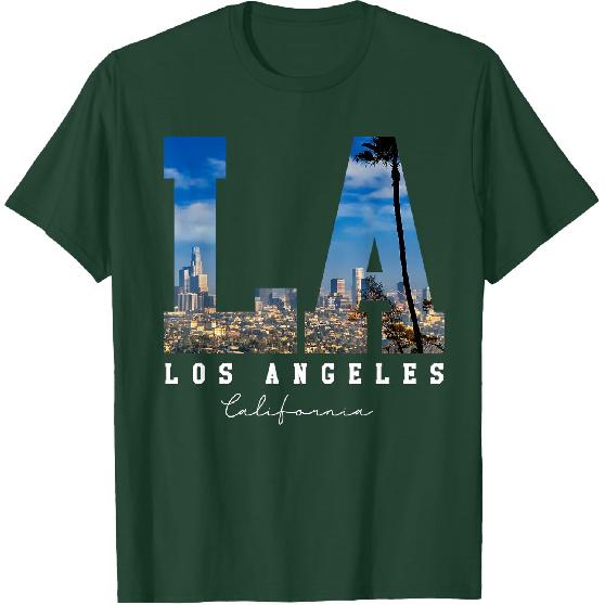 Los-Angeles Kalifornie LA Panorama Hrdost-Černobílé Tričko