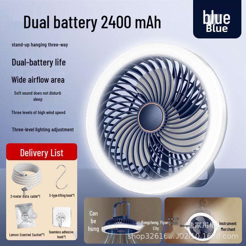 2026 Multi-Functional Remote Controlled Wall/Ceiling Mounted Portable Fan for Dorms and Outdoors