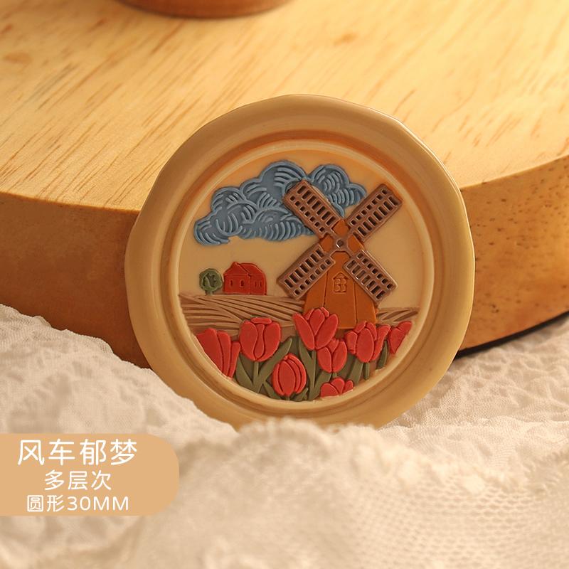 

Illustration Series Original Fire Paint Seal Head Kitten Squirrel Animal Pattern Hand Account Envelope Decorative Seal