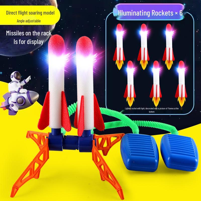 Kids' Pedal-Powered Sky Rocket Launcher Educational Toy