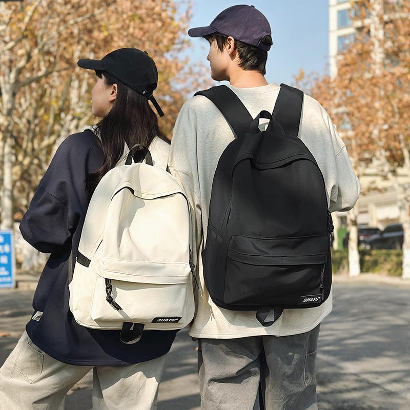 Schoolbag Solid Color Backpack Men's 1011 New Large Capacity Bag Women's Travel Backpack Junior High School High School Student School Bag