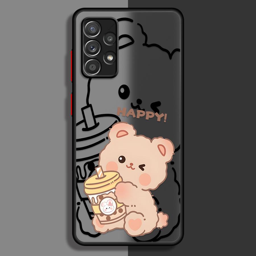Cartoon Hase Bär Handyhülle Case für Samsung Galaxy A52S A72 A56 A55 A73 A33 A54 A34 A36 A14 A23 A17 A52 A16 A15 A53 A35
