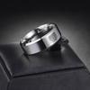 Simple Jewelry 8MM Bevel Edge Glossy Ring Laser Laser Wing of Freedom Ring