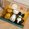 Cartoon Diatom Mud Pet Feeding Mat - Water-Absorbent, Anti-Slip, Dirt-Resistant, Dustproof, Easy-Clean for Cats & Dogs.