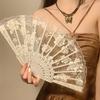 3/1pcs Vintage Lace Folding Fan Good Photography Prop Mesh Floral Rose Embroidery for Wedding Halloween Masked Ball Party Gift