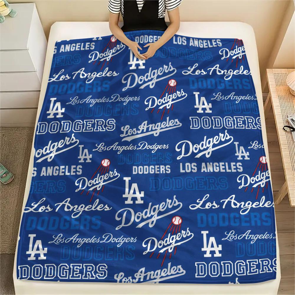 1Pc LA Dodgers Print Flannel Blanket, High quality Comfortable for All Seasons, Home Decor, Warmth and Comfort, Perfect for Gifts