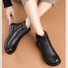 Fashion Winter Women Genuine Leather Ankle Boots Female Thick Wool Warm Snow Boots Mother Waterproof Non-slip Booties