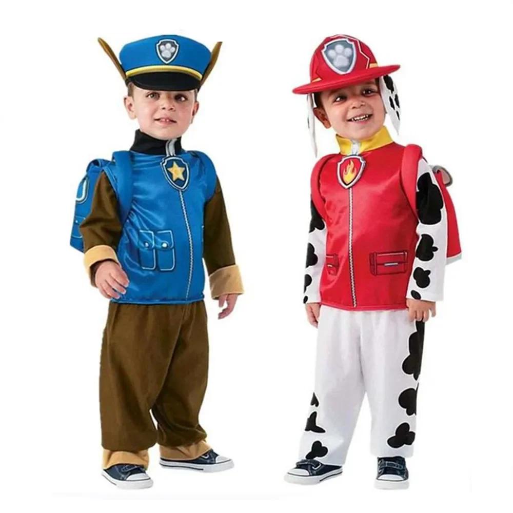 Anime Pattuglia dei Cuccioli Bambini Top Pantaloni Zaino Cappello Marshall Chase Skye Zuma Rubble Uniformi Pattuglia Bambini Costume Cosplay di Halloween