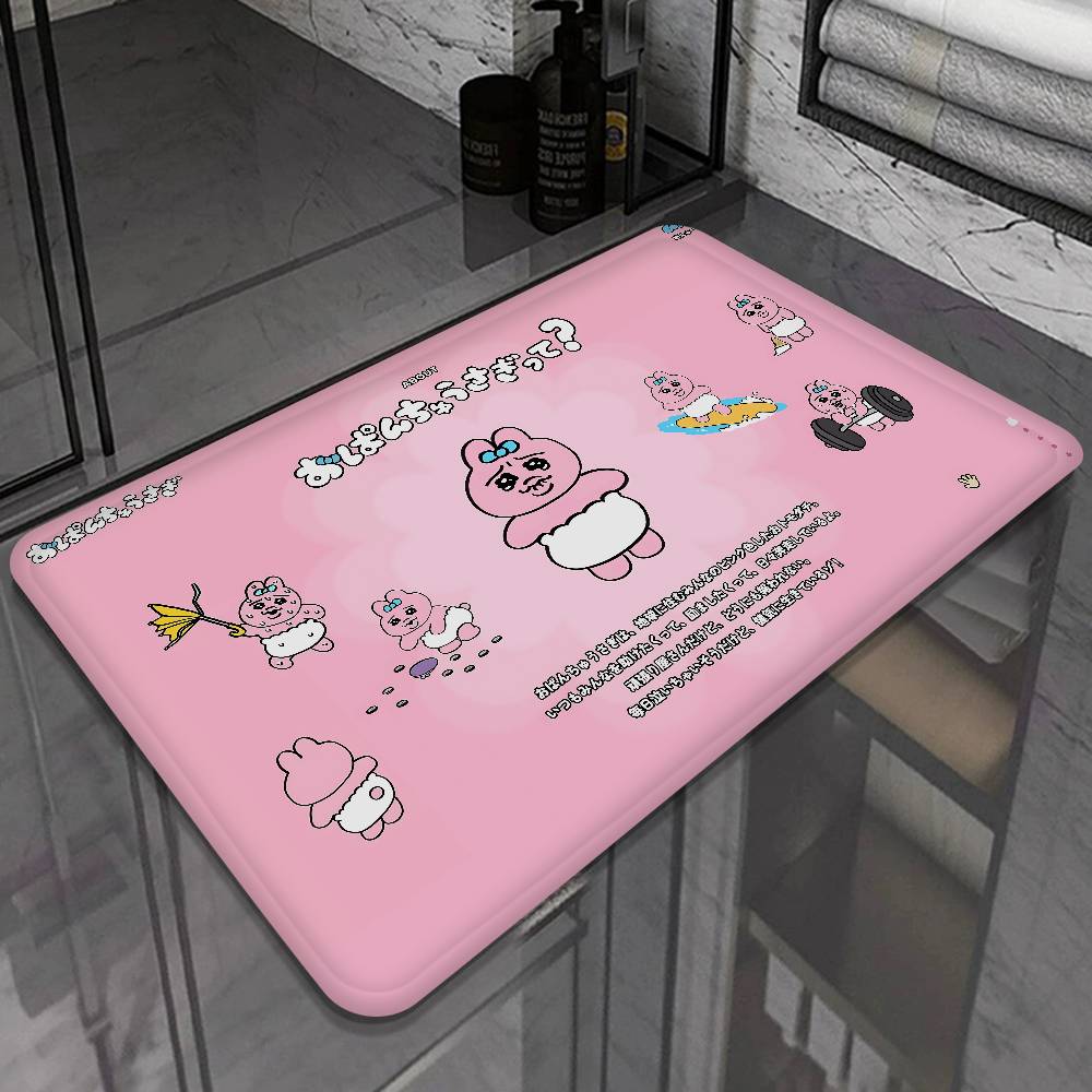 O-Opanchu U-Usagi Cartoon Cute Floor Mat Cheaper Anti-slip Modern Living Room Balcony Printed Bedside Mats
