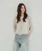 LOSSYROW Light Zip-Up Knit Hoodie Beige