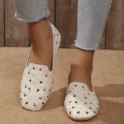 Ballerine da donna slip-on mocassini pieghevoli da donna punta quadrata scarpe singole traforate moda festa casual moda scarpe da donna
