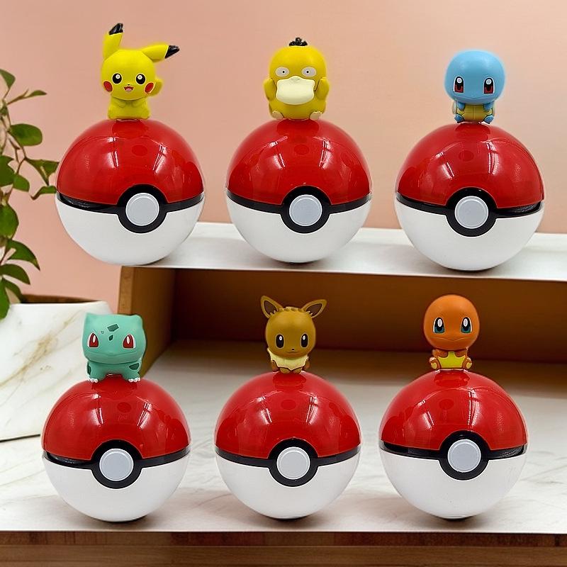 Pokémon Pikachu Mini Figure with Poké Ball Ornament - Tiny Adventure Car Décor & Birthday Gift Gashapon