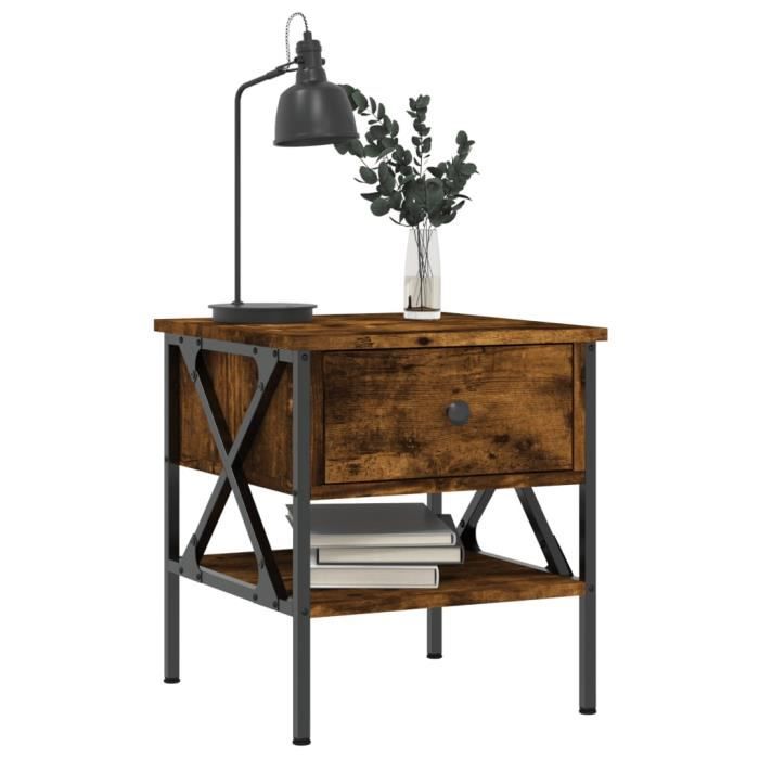 VidaXL Tables de chevet 2 pcs chêne fumé 40x42x45 cm bois d’ingénierie 825958