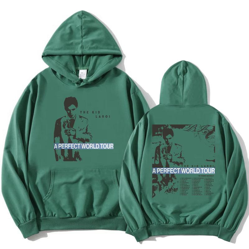THE KID LAROI A PERFECT WORLD TOUR 2026 Hoodies Fleece Long Sleeve Female Hooded Sweatshirt Unisex Streetwear Design Print Hoody