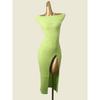 Foreign Trade Fashion Brand off-Neck Sexy Inner Wear High Slit Hip Skirt Inner Wear Knitted Sleeveless Dress