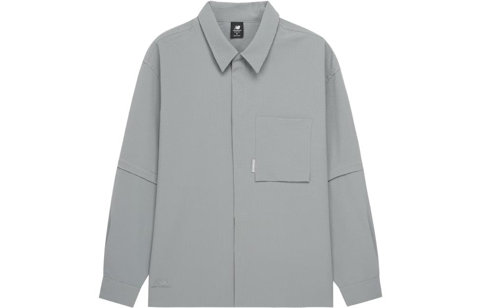 New Balance Shirts Men s Gray Pointed Collar Moderate Other AMJ32351-YST L