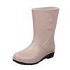 Gum Boots Water Boots Medium Tube Waterproof Shoes Rain Shoes Water Treading Work Rain Boots Women's Summer Rubber Shoes Adult Fashion Non-slip Shoes