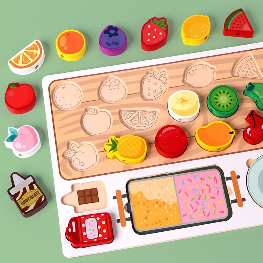 Children's Wooden Early Education Fruit Three-dimensional Puzzle Toys