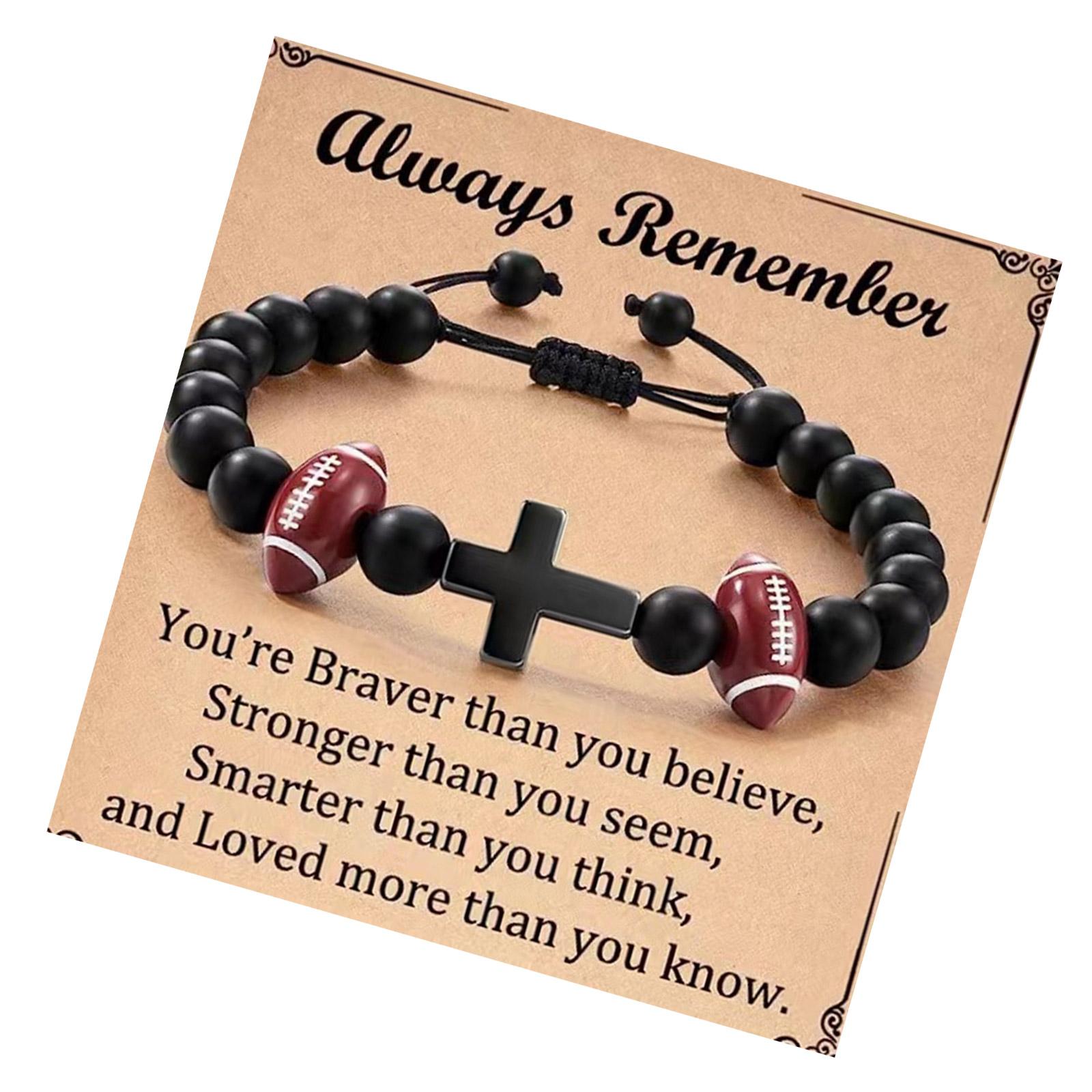 

Men s Black Braided Wooden Crucifix Bracelet Natural Wood Beads Cord Sports Style Versatile Jewelry Gift