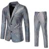 Men's Shiny 2 Pieces Suits Blazer Pants Terno Masculino Fashion Party DJ Club Dress Tuxedo Suit Men Stage Singer Clothes