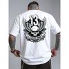 Luck One 13 Ανδρικό Κοντομάνικο T-Shirt με Γραφικό Σχέδιο στην Πλάτη - Ζωντανό Κίτρινο με Έντονο 13, Σχέδιο με Φτερά και Κρανίο, Διαπνέον, Στρογγυλή Λαιμόκοψη, Casual, Καλοκαιρινό