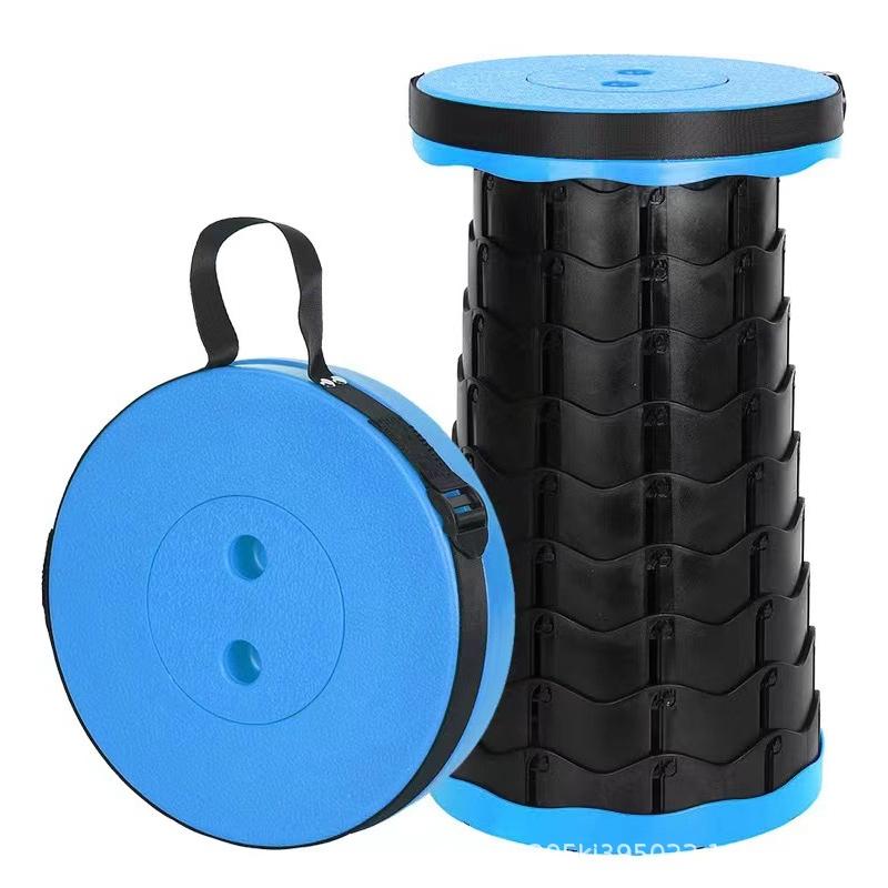 Outdoor Portable Folding Stool Plastic Folding Chair Travel Queue Chair Horse Stool Fishing Stool Adjustable Retractable Stool