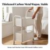 2-Tier Rolling Cart Mobile 2 Tier Sturdy for Kitchen, Teachers