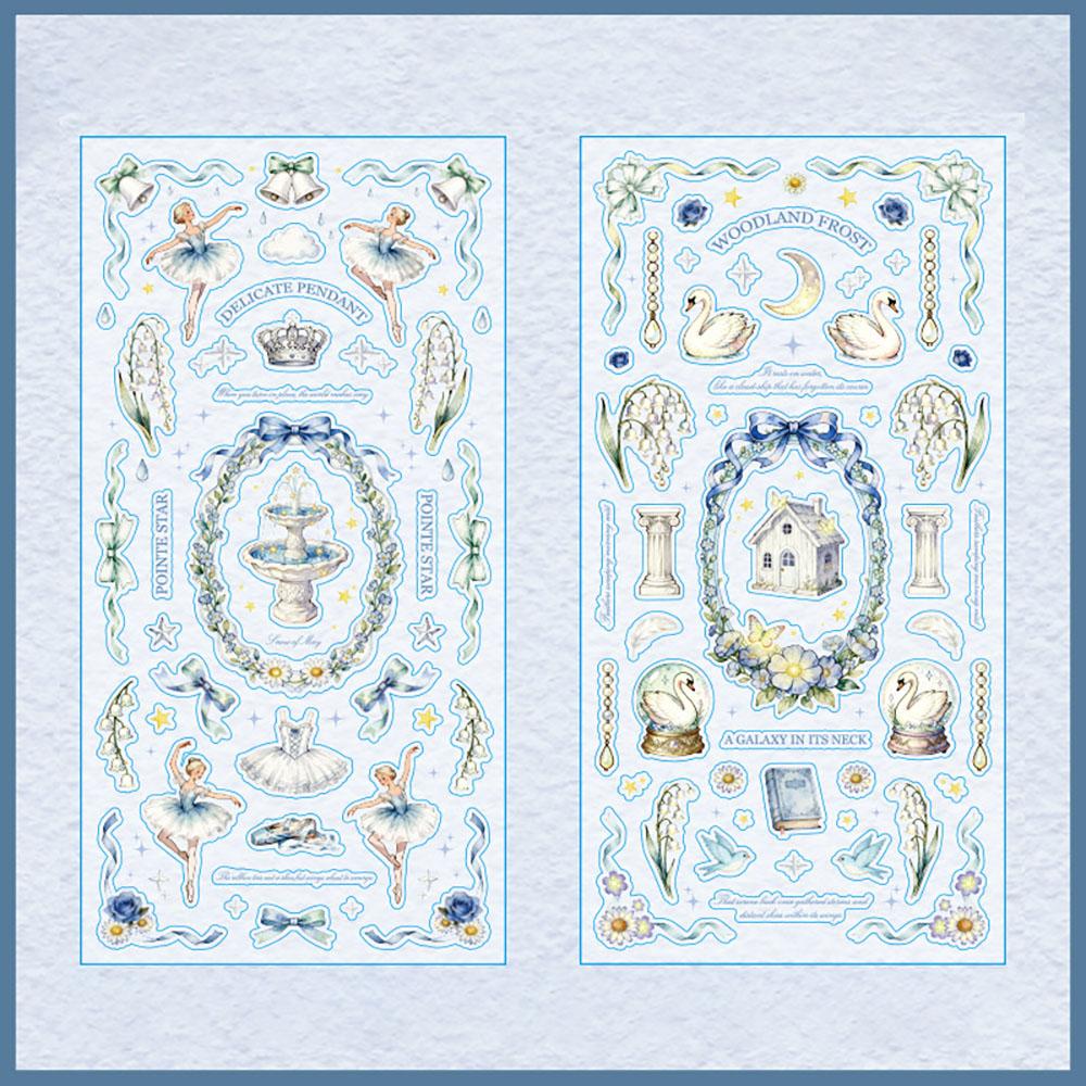 

Retro stickers, fairy tale style, hand-held tent, guka DIY decoration, phone back card collage