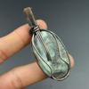 Natural Larimar Gemstone Copper Wire Pendant Copper Wire Wrapped Jewelry Natural Crystal Pendant Copper Jewelry Birthday Gift For Her