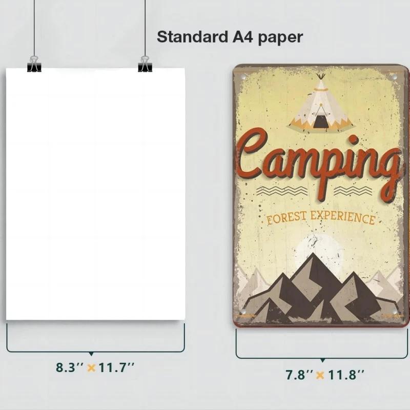 Camping  Adventure Plaques VintageMetal Tin Signs Plate Mountain Trip Campervan Tours Room Gym Sign Posters Wall Decor Travel